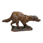 Statue en terre cuite setter gordon d'aprs t cartier