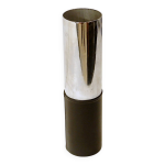 Steel and faux leather cylinder umbrella stand - 1970s Steel and faux leather cylinder umbrella stand - 1970s