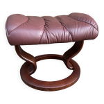 Stressless pouf en cuir vintage ekornes norvge 80s