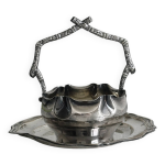 Sucrier ancien ou petite saucière en métal argenté patiné Sucrier ancien ou petite saucière en métal argenté patiné
