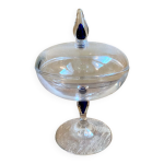 Sucrier d apparat & bonbonni�re cristal d arques  venise saphir
