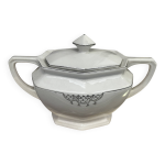 Sucrier art - deco vers 1930 - 40 porcelaine de tchecoslovaquie - liser�s argen