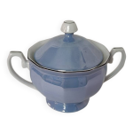 Sucrier bleu ann�e 20 porcelaine lustr�e