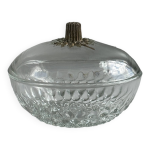 Sucrier bote avec couvercle en verre dcor floral.