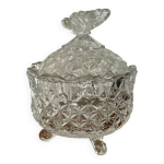 Sucrier, bonbonni�re en cristal motif papillon