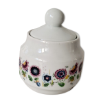 Sucrier porcelaine blanche et fleurs
