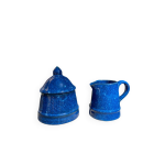 Sucrier et pot  lait bleu en cramique