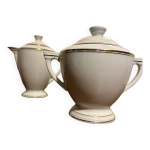 Sucrier et pot � lait en porcelaine de limoge