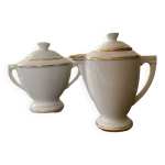 Sucrier et pot  lait en porcelaine de limoge pallas