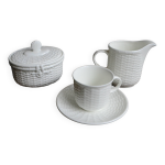 Sucrier, pot  lait, tasse et soucoupe wedgwood nantucket