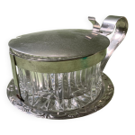 Sucrier verre cisel et metal