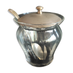 Sucrier en verre plaqu argent