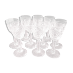 Suite de 10 verres à gouttes lemberg cristal de lorraine Suite de 10 verres à gouttes lemberg cristal de lorraine