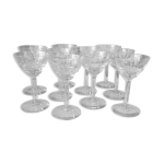 Suite de 10 verres a porto vin cuit ou digestif en verre cisele Suite de 10 verres a porto vin cuit ou digestif en verre cisele