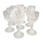 Suite de 10 verres a porto ou vin cuit lemberg cristal de lorraine Suite de 10 verres a porto ou vin cuit lemberg cristal de lorraine