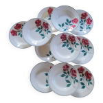 Suite de 11 assiettes creuses modle vernon 40's