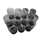 Suite de 11 verres a pied  vin en verre grav des annees 1940 pied color