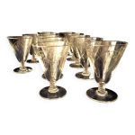 Suite de 12 verres  liqueur en verre des annes 1930 1940