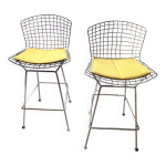 Suite de 2 chaises de bar bertoia, knoll international