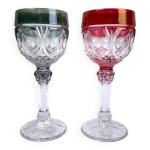 Suite de 2 verres  vin du rhin en cristal nachtmann amaris bicolores neufs