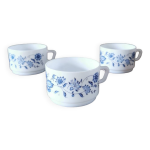 Suite de 3 grandes tasses vintage