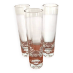 Suite de 3 vases t. wirkkala pour k. littala, cristal souffl, vintage