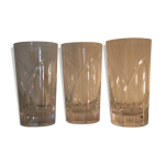 Suite de 3 verres  orangeade en cristal taill sevres