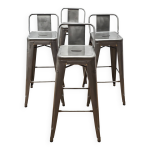 Suite de 4 chaises de bar, tolix Suite de 4 chaises de bar, tolix