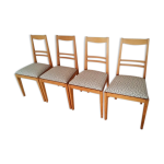 Suite de 4 chaises chêne années 50 Suite de 4 chaises chêne années 50