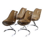 Suite de 4 chaises eurosteel vintage 1970