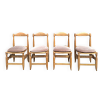 Suite de 4 chaises guillerme et chambron mod�le charlotte, si�ges vintage