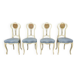 Suite de 4 chaises laquées style louis xv Suite de 4 chaises laquées style louis xv
