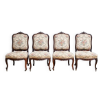 Suite de 4 chaises en palissandre, style louis xv, époque napoléon iii, milieu xixème Suite de 4 chaises en palissandre, style louis xv, époque napoléon iii, milieu xixème