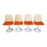 Suite de 4 chaises vintage pied tulipe Suite de 4 chaises vintage pied tulipe