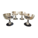 Suite de 4 coupes  champagne en cristal des annes 1930 1940