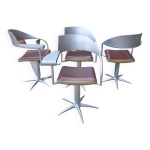 Suite de 4 fauteuils techno de philippe starck pour l'oréal par maletti présence paris Suite de 4 fauteuils techno de philippe starck pour l'oréal par maletti présence paris