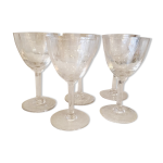 Suite de 4 verres a porto vin cuit en verre des annees 1930
