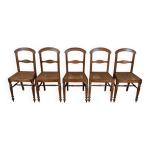 Suite de 5 chaises en ch�ne massif, �poque louis philippe 2�me moiti� du xixe