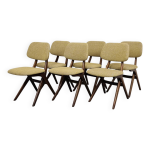 Suite de 6 chaises ciseaux vintage louis van teeffelen