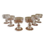 Suite de 6 coupes  champagne vintage annes 70 cristal