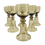 Suite de 6 verres  vin en cristal de bohme