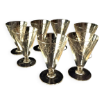Suite de 7 verres a vin rouge en verre des annees 1930 1940 art de la table