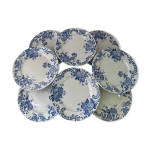 Suite de 8 assiettes terre de fer saint amand & hamage boule de neige