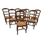 Suite de huit chaises de style rgence en chne massif xx sicle