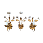 Suite de trois appliques fleurs, masca italie