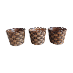 Suite de trois cache - pots imitation osier tressé par emsa vintage années 60 - 70 Suite de trois cache - pots imitation osier tressé par emsa vintage années 60 - 70