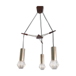 Suspension  3 lampes design mid century 1970s