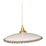 Suspension abat - jour vintage en opaline xxl