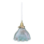 Suspension abat - jour vintage en verre holophane (hu1)
