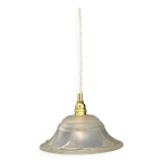 Suspension abat - jour vintage en verre motif de fleur